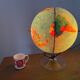 World map lamp Scan-globe Denmark vintage 1972 swivel & tiltable
