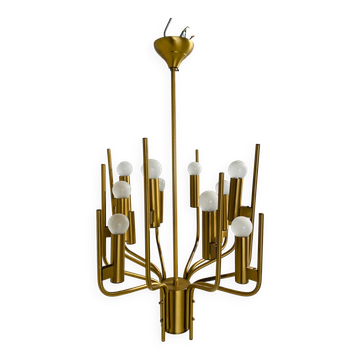 Brass chandelier, Italy 1950s