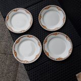 4 vintage flat plates, 22 cm, from St Amand Ceranor, Cotentin pattern