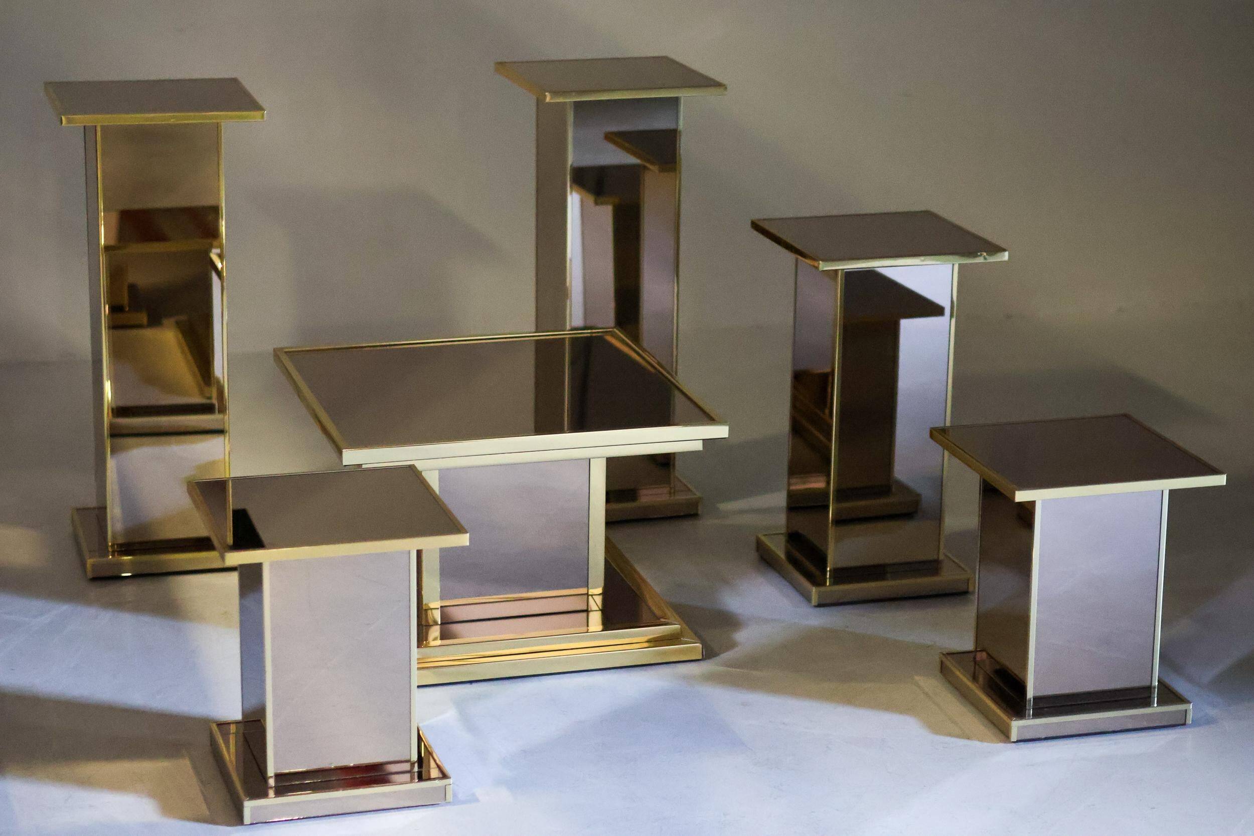 Set of six Hollywood Regency pedestals