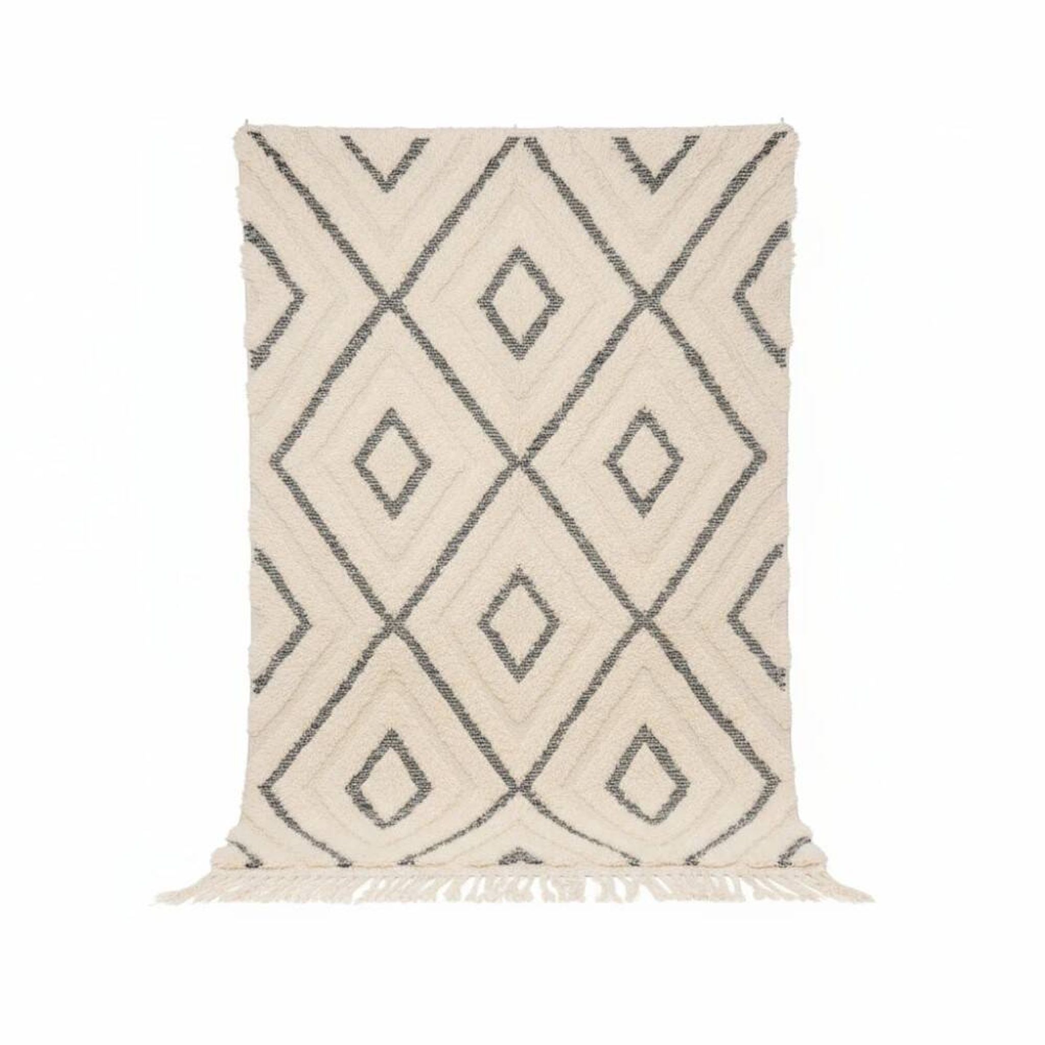 Tapis berbère losanges creux en laine