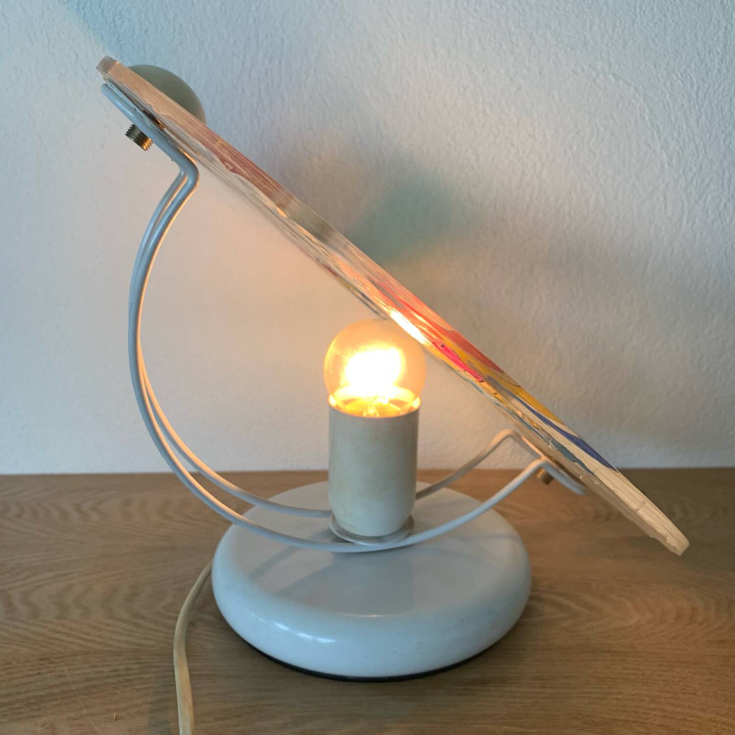 Toffoli Lamp Multicolor Plastic 80´s Disk Shape Pop Italy Disco Series