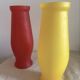 Vintage Mid-Century Modern Frosted Satin Glass Vase Pair