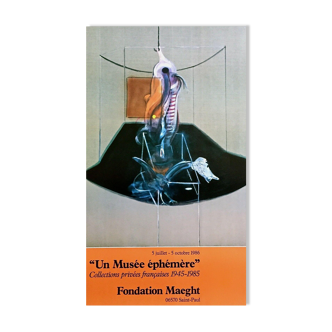 Bacon francis "le boeuf / un musée éphémère", 1986. printed poster for an exhibition