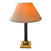Empire style table lamp, gilded brass and black lacquered.