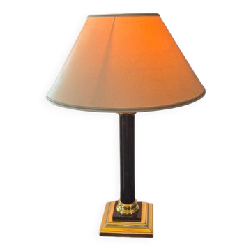 Lampe de table style Empire, laiton doré et laqué noir