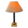 Empire style table lamp, gilded brass and black lacquered.