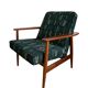 Set of Midcentury Armchairs, by Juliszu Kędziorek in Green Jacquard, 1960s