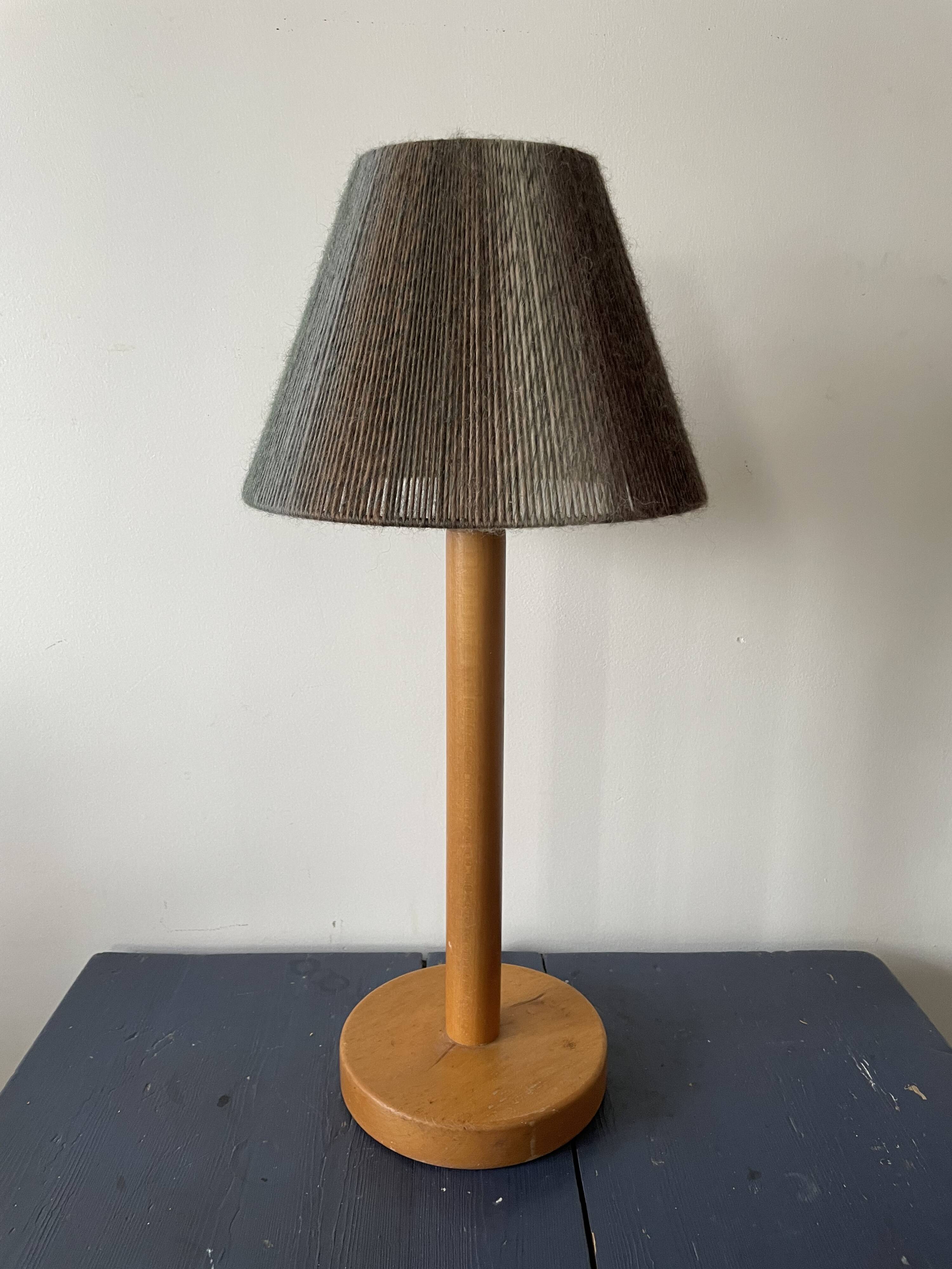 Vintage blond wooden lamp