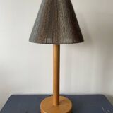 Vintage blond wooden lamp