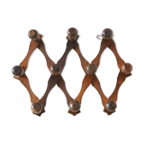 Vintage coat rack, wood, accordion