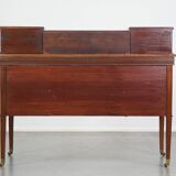 Original English Empire style desk with intarsia inlaid wood, 19th century