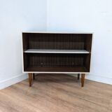 Vintage wood and white storage unit