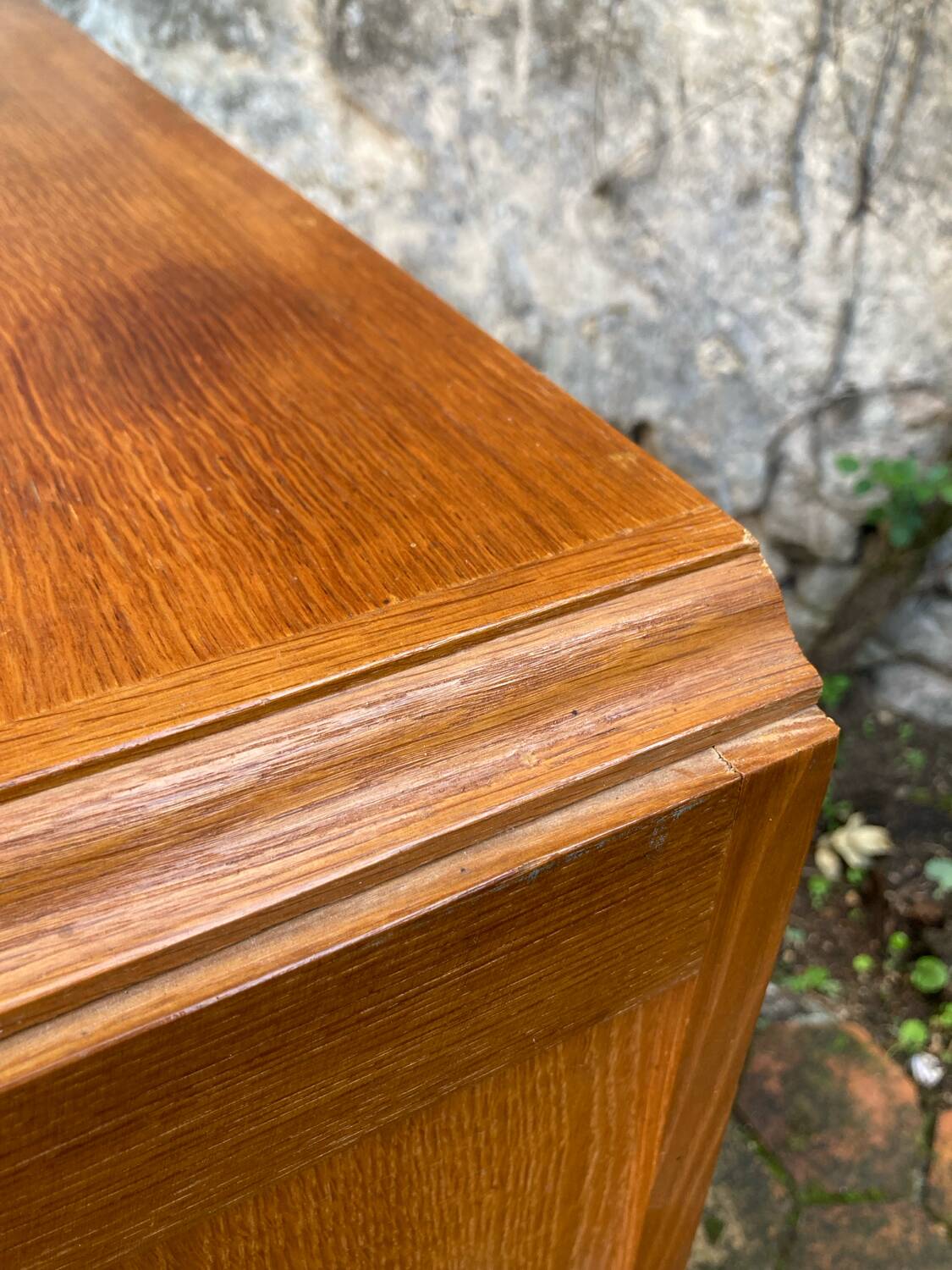 Vintage chest of drawers with compass feet