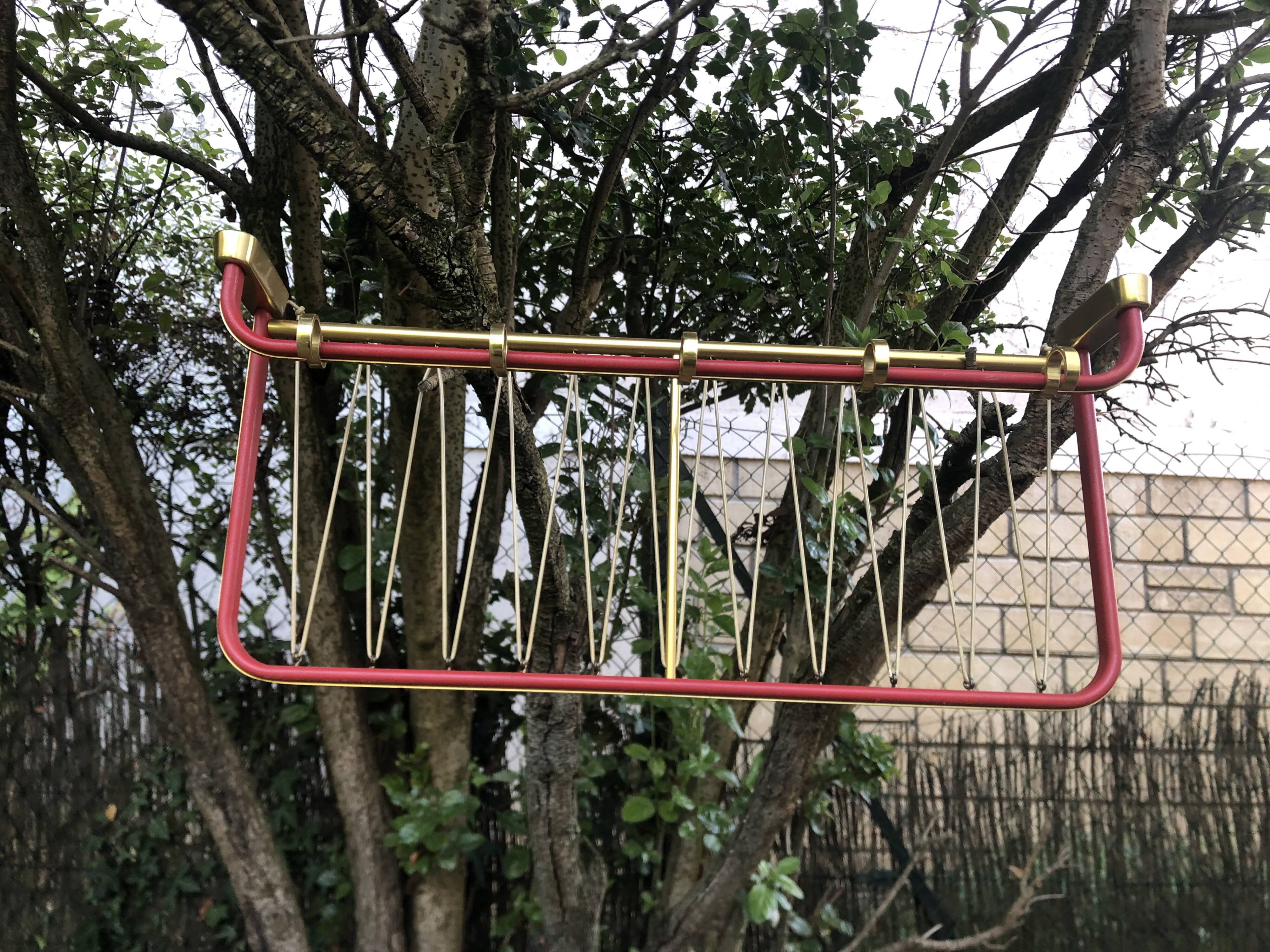 Vintage SNCF wall coat rack from the 60s