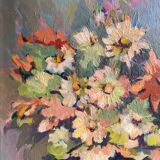 Antique painting, Still life with wild flowers, signed, 20th century