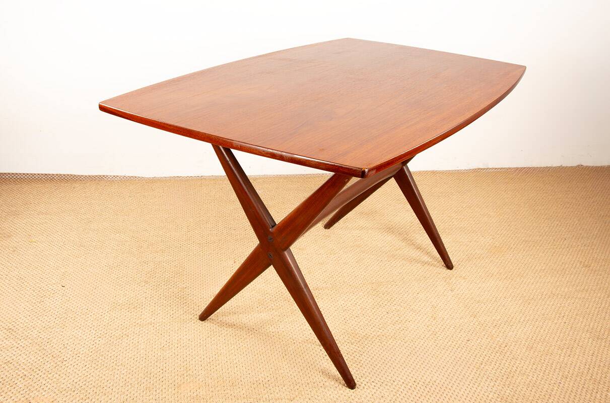 Vintage Danish high and low teak table 1960.