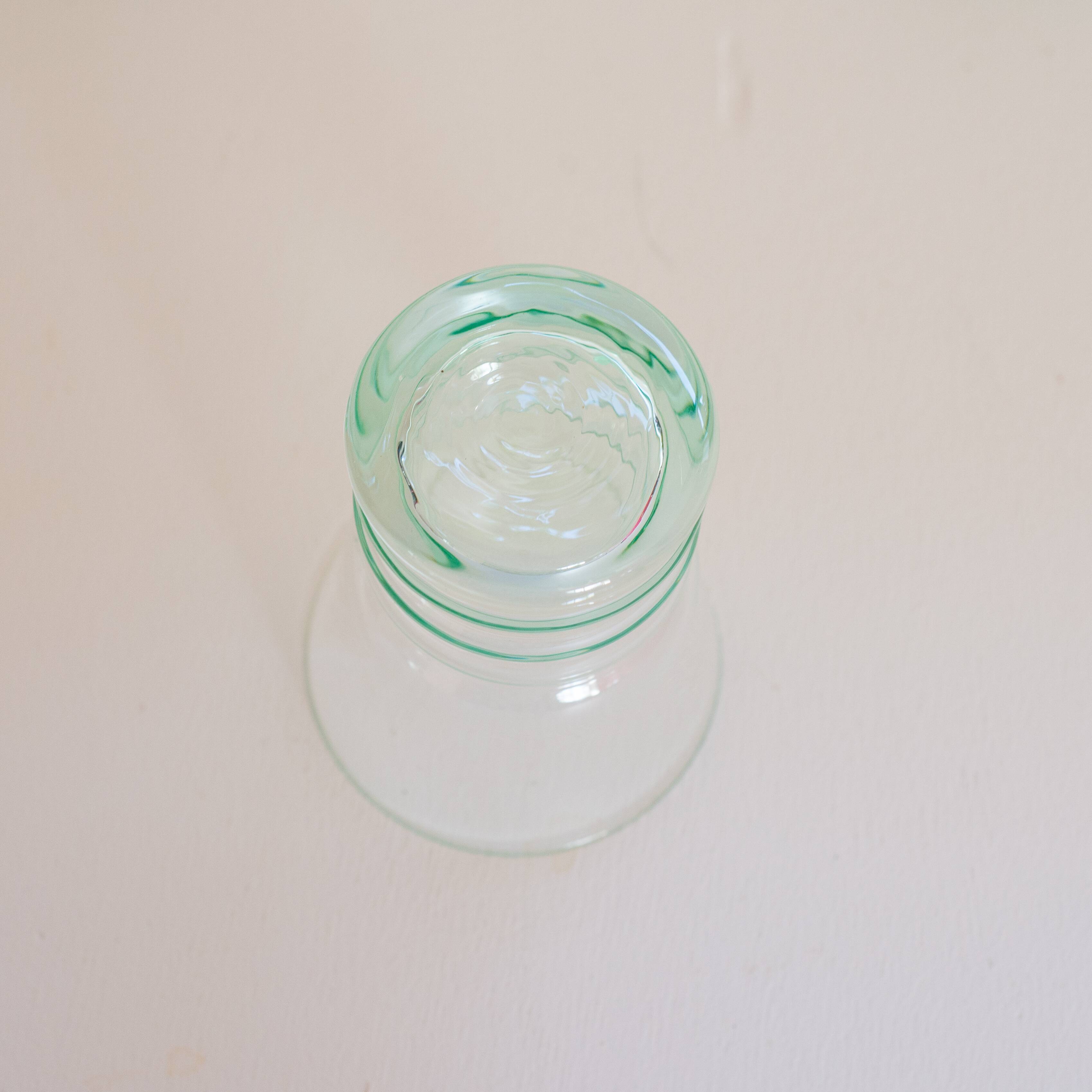 Set of 8 green glasses