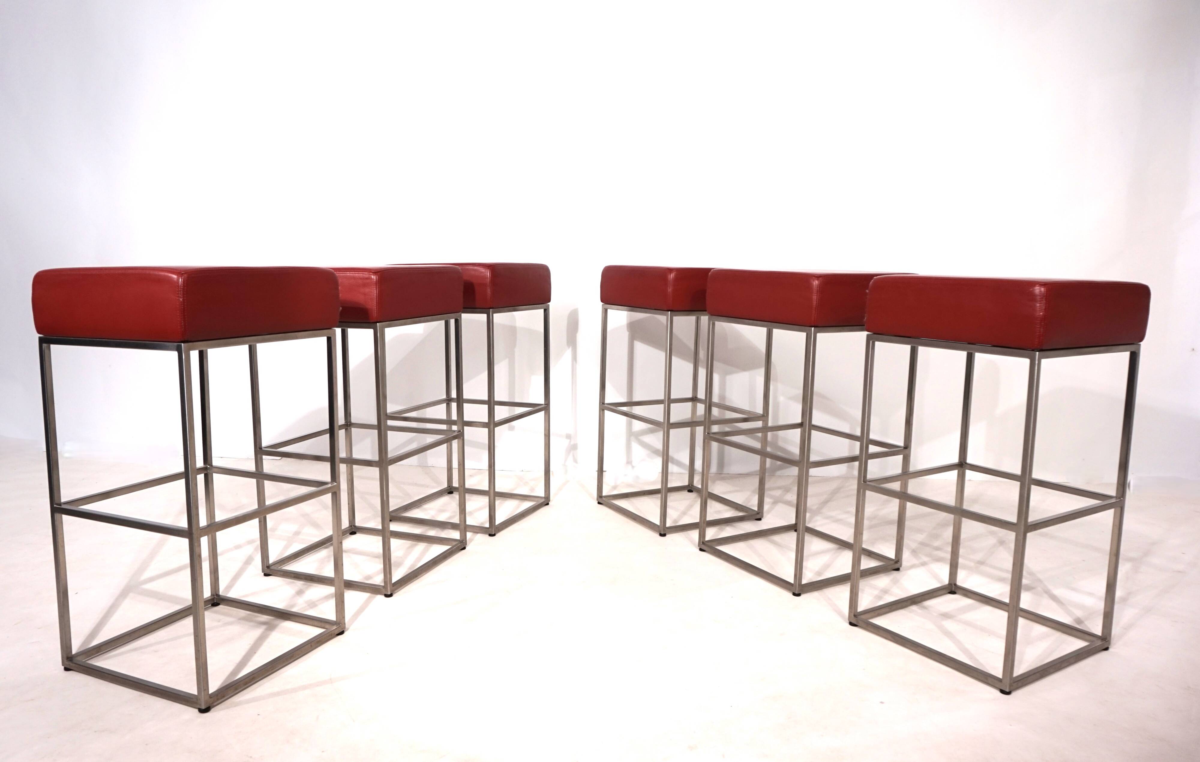 Ensemble de 6 tabourets de bar De Sede DS 218/55 par Paolo Piva, 2000