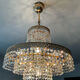 Brass chandelier and crystal tassel waterfall
