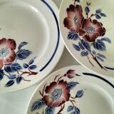 Set of three ironstone plates K & G Lunéville model Régine - 1950s