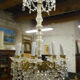 8-bulb string chandelier with crystal drops