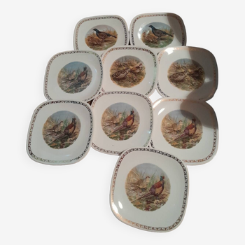 Lot de 9 assiettes  plate