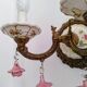 Pair of brass and porcelain wall lights