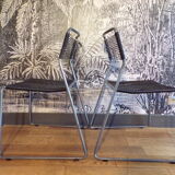 Pair of scoubidou vintage shredded chairs
