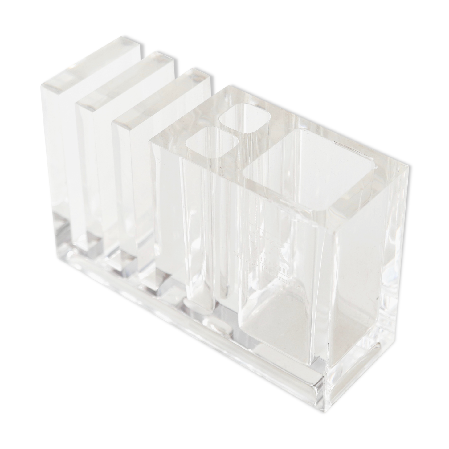 Guzzini pencil jar in plexiglass by Manlio Ciocca, 70s