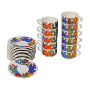 Lot de 11 tasses à thé et 12