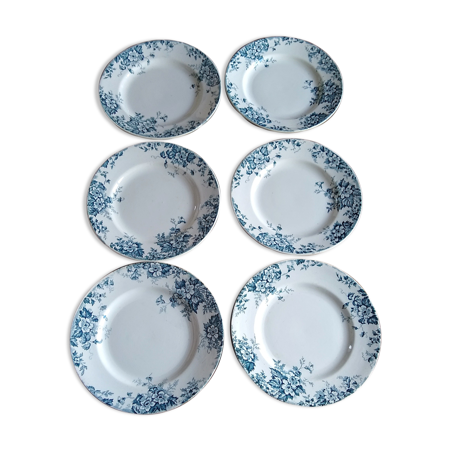 6 flat plates St Amand model Marie-Louise