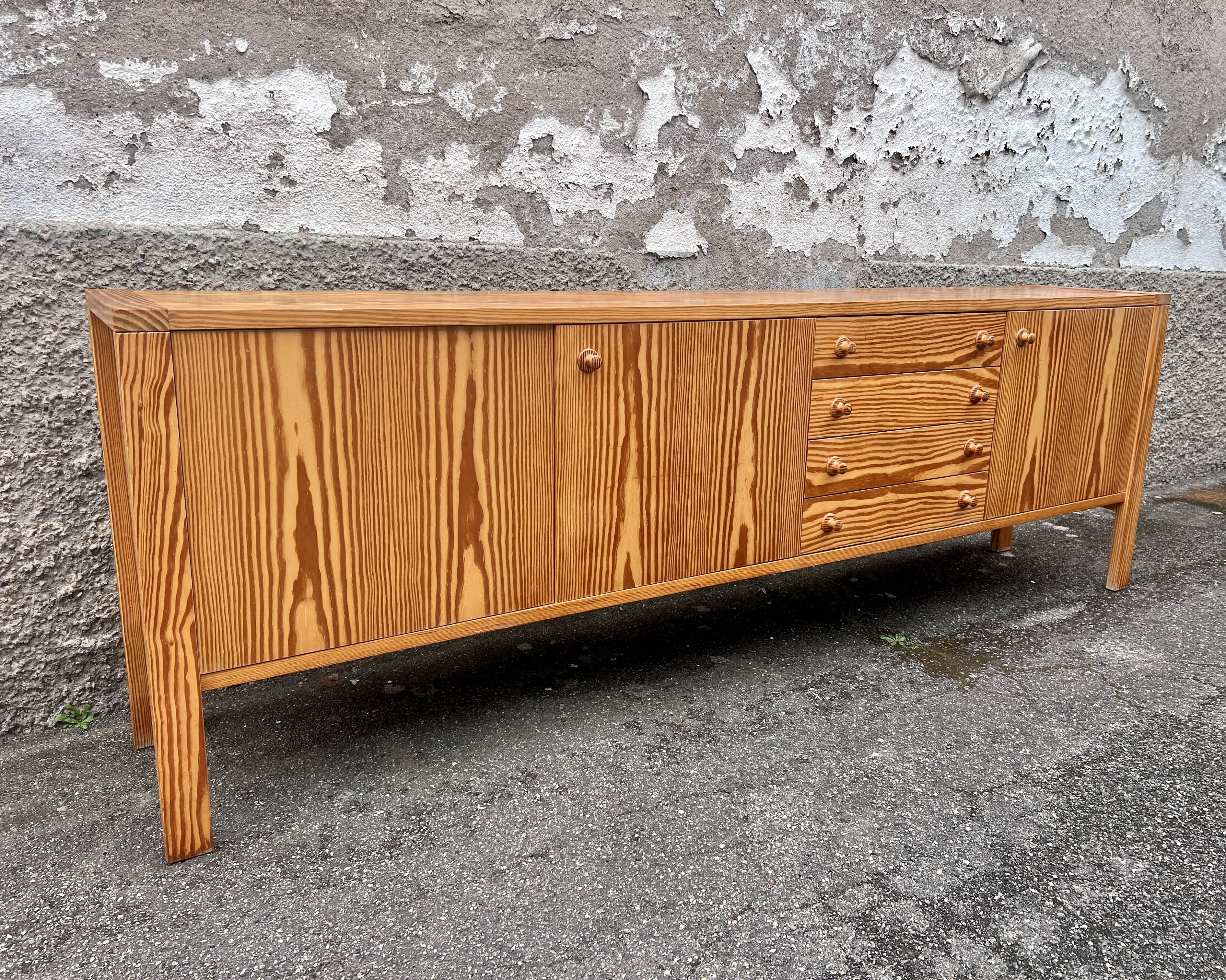 Enfilade vintage en pin 1970 1980 style scandinave