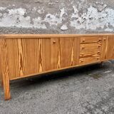 Vintage pine sideboard 1970 1980 Scandinavian style
