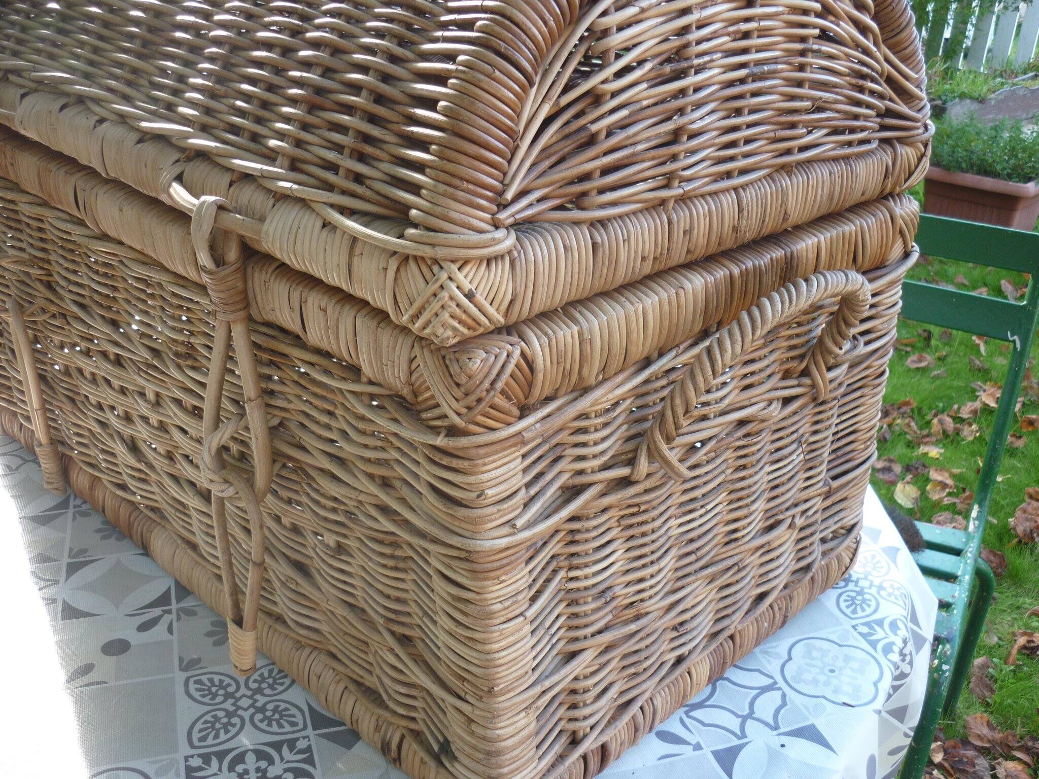 Vintage rattan trunk