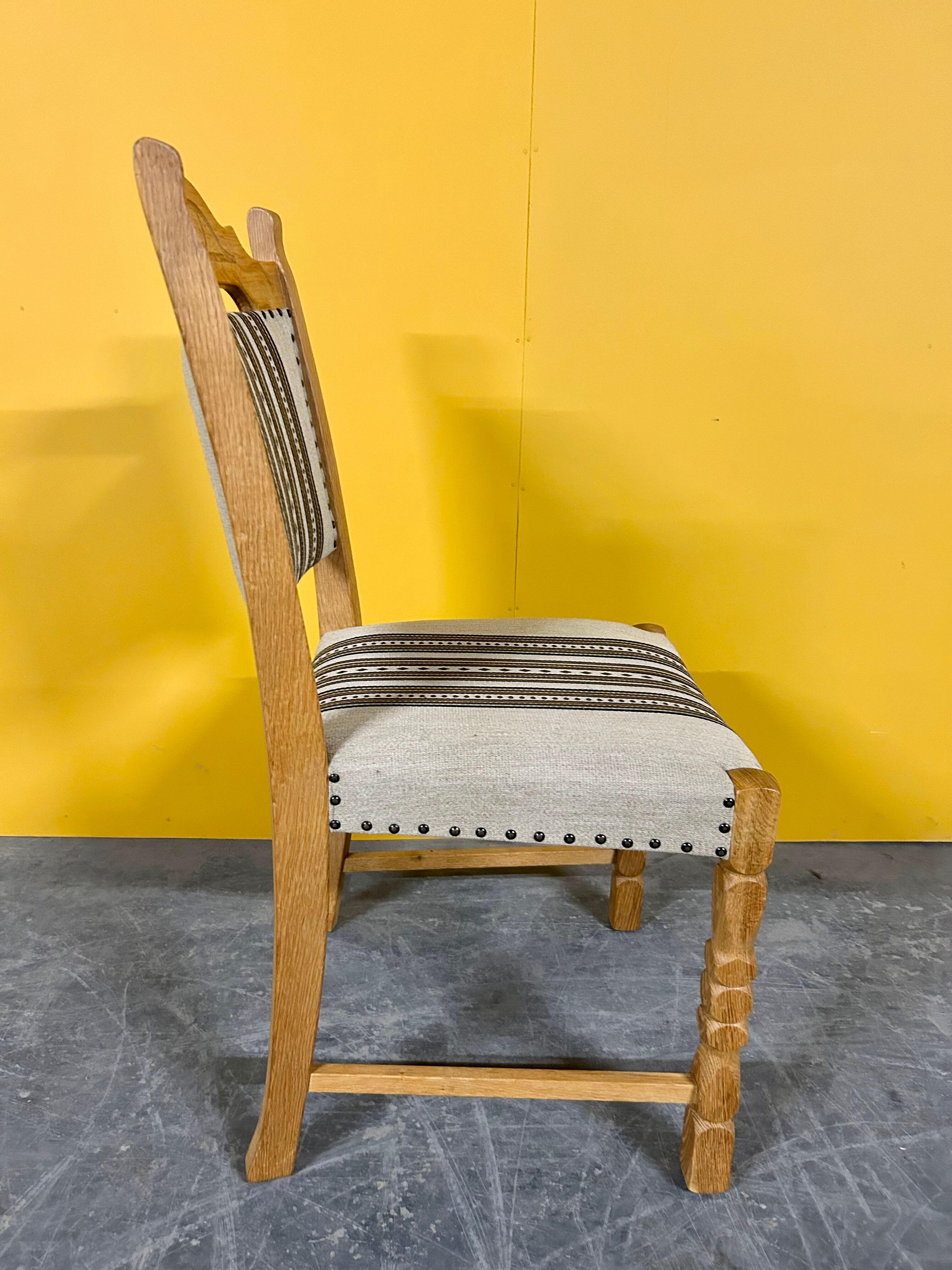 Danish vintage set of 6 oakwood dining chairs