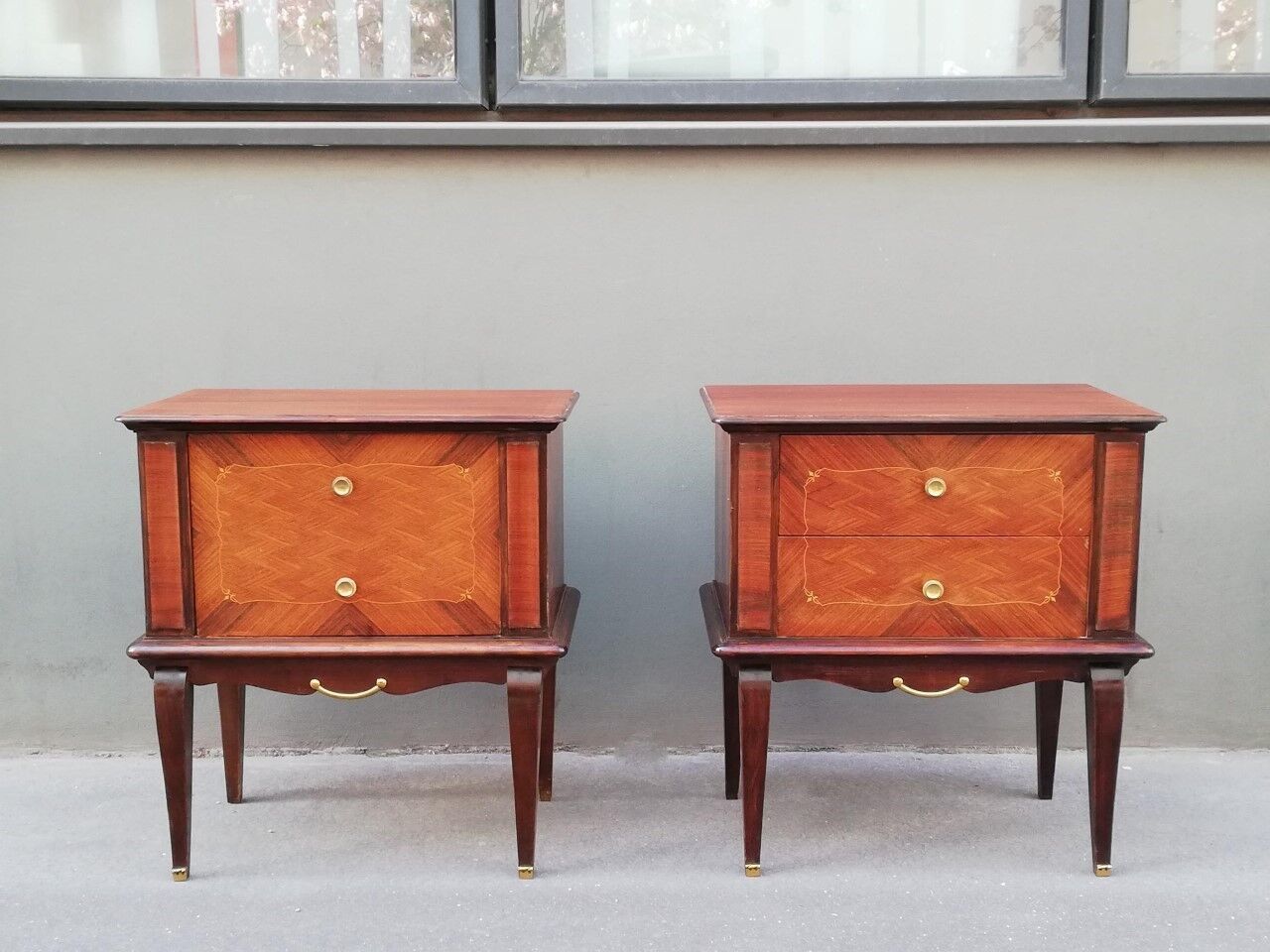 Pair of art deco bedside tables