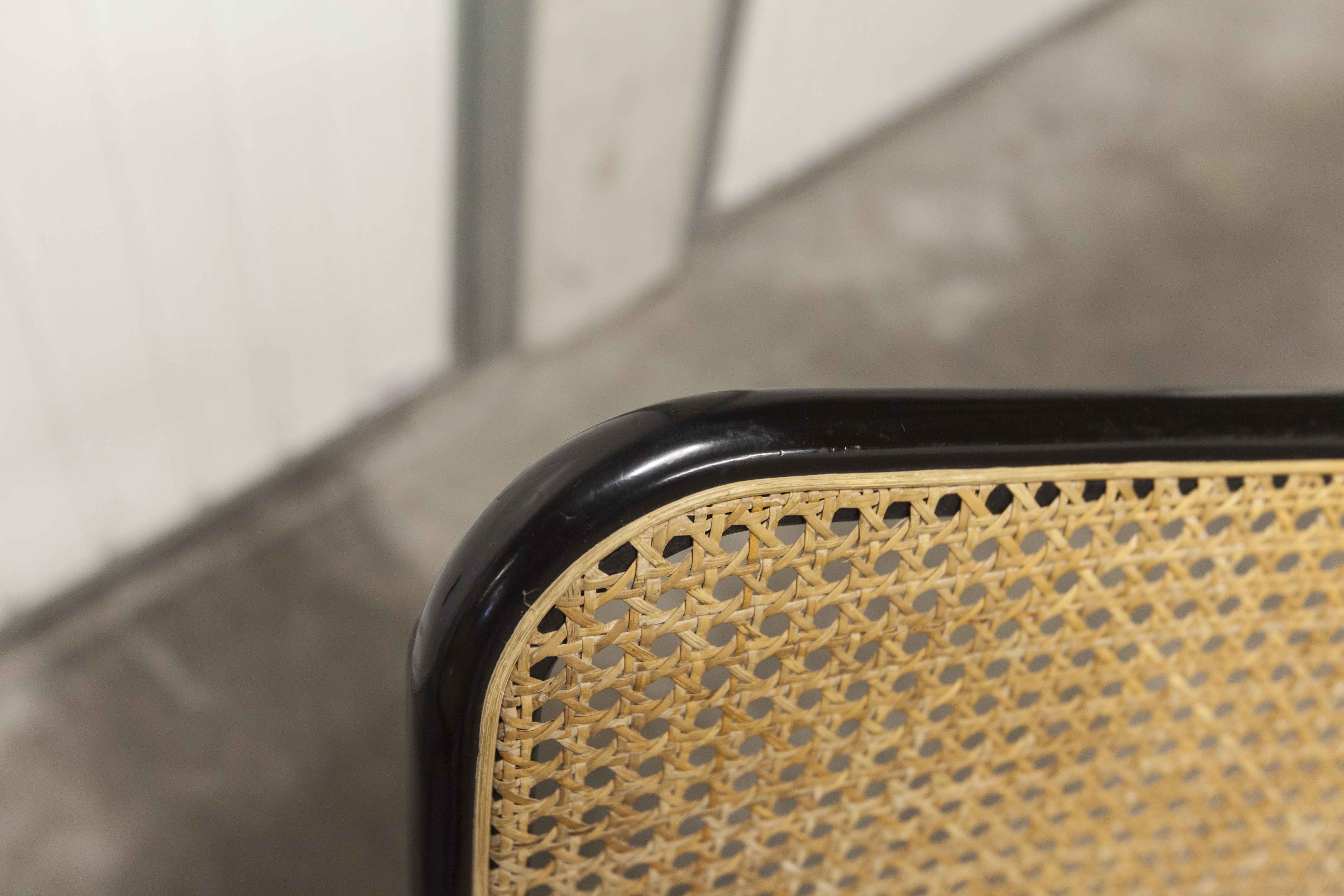 Pair of black Breuer B32 chairs restored, new stamps
