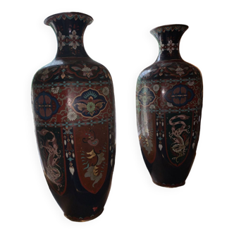 Pair of cloisonné vase
