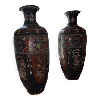 Paire de vase cloisonné