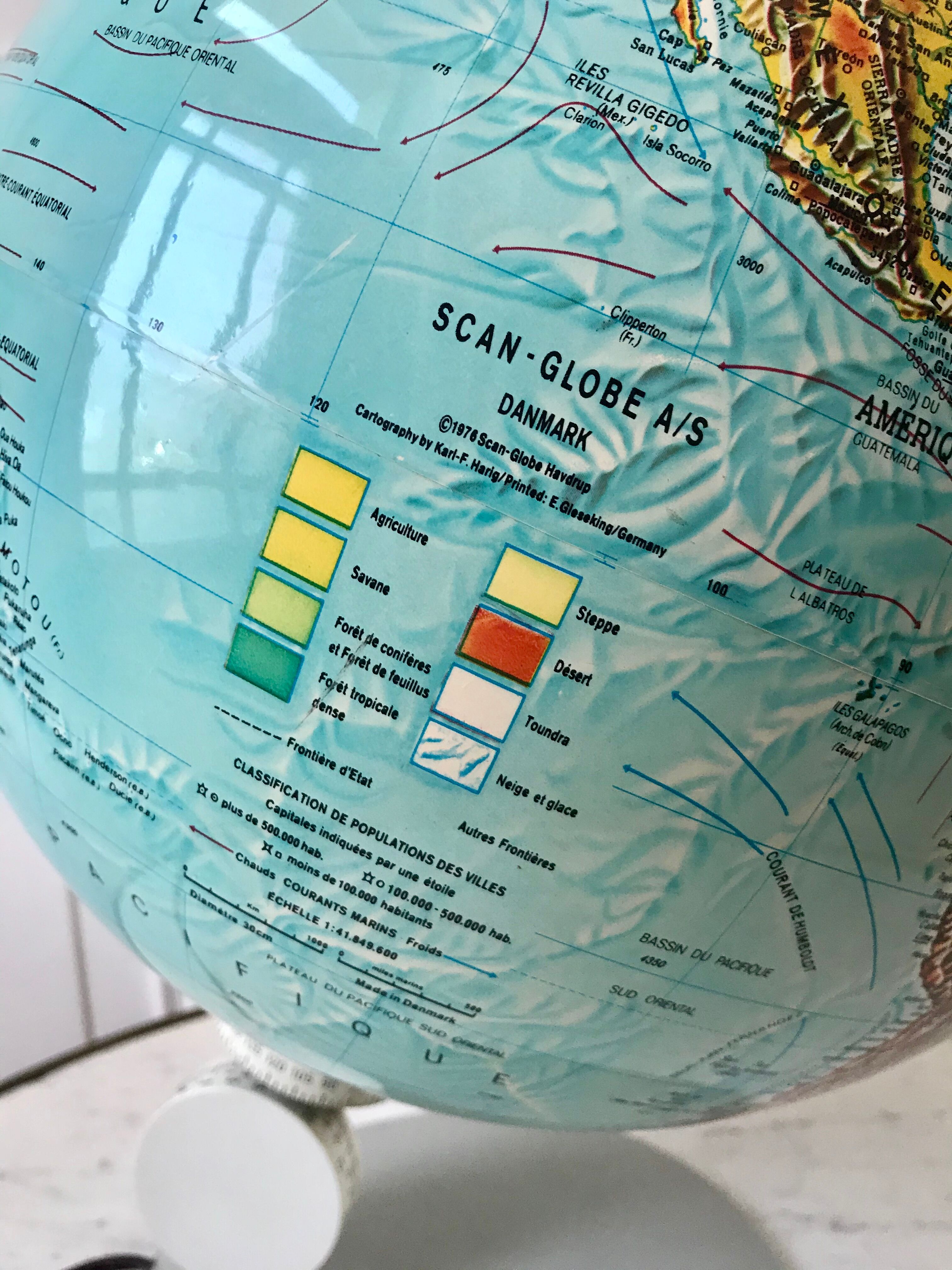 luminous globe Scandinavian design Made in Denmark 1976