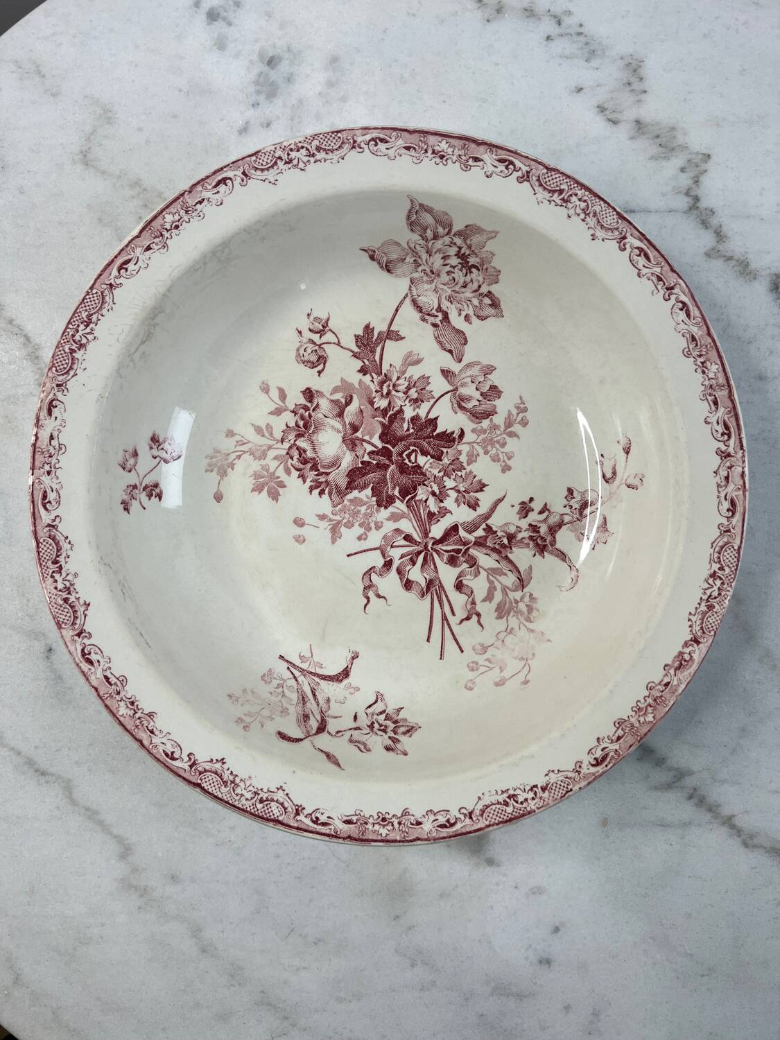 Large ironstone salad bowl Fontanges Sarreguemines