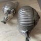 Duo vintage snail jewelry boxes in silver metal