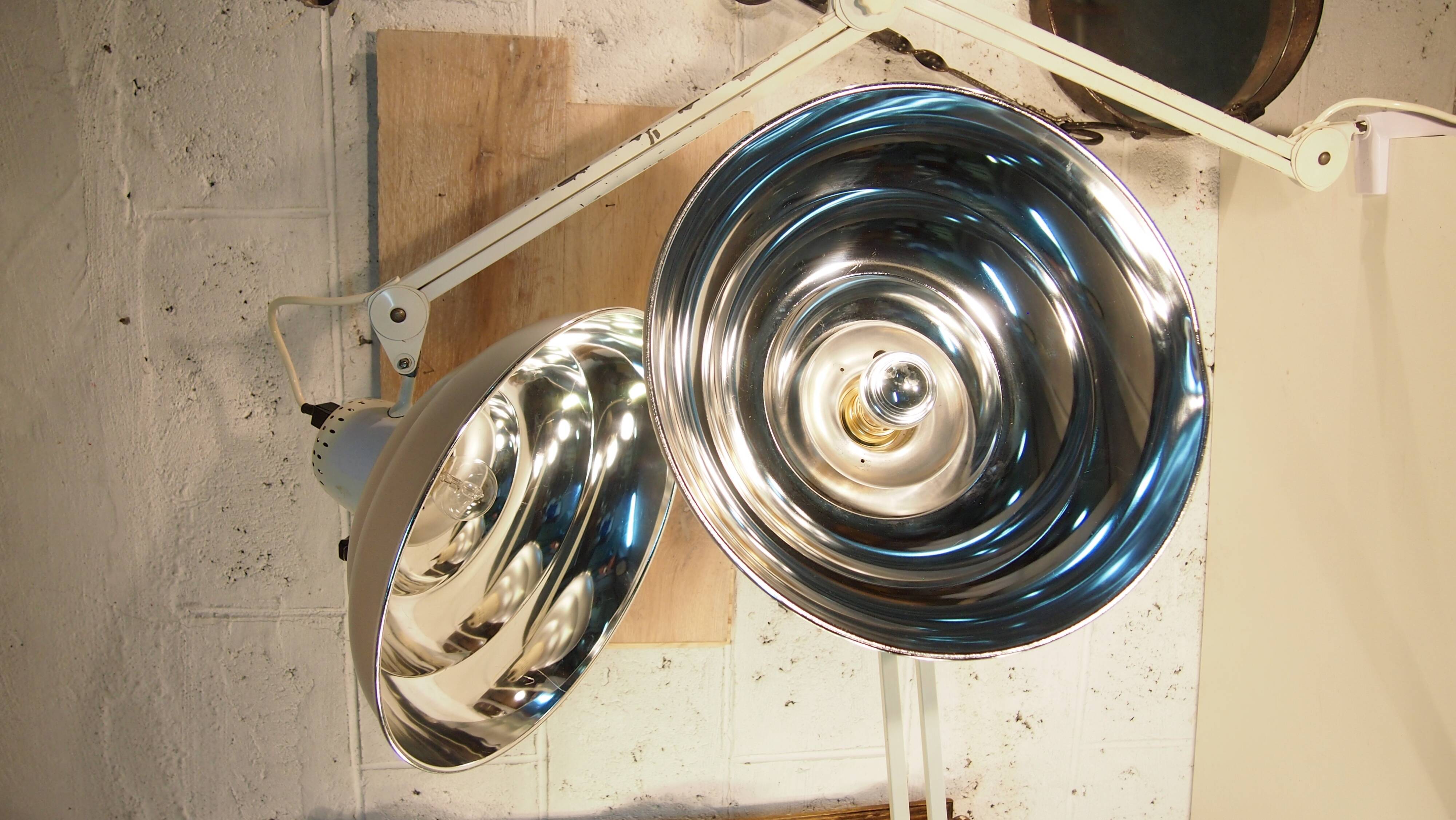 Paire Lampes Bureau Articulee Ajustable Industriel Vintage Chrome