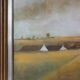 Large signed painting of a hay landscape from the Belgian painter Frank Bog