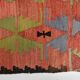 4x6 Red & Green Geometric Persian Kilim Rug, 132x194Cm
