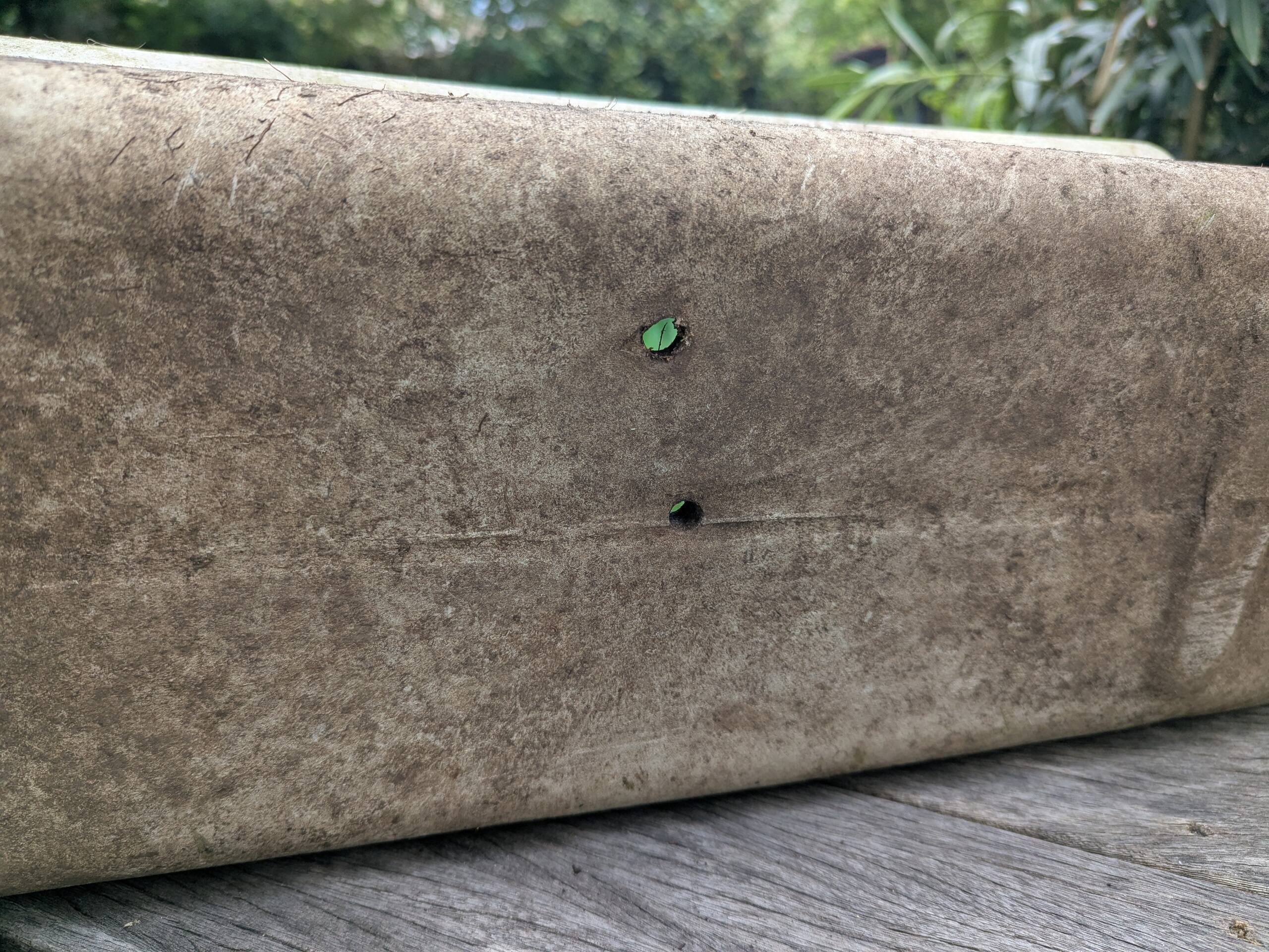 Old fibrecement planter in Eternit style.
