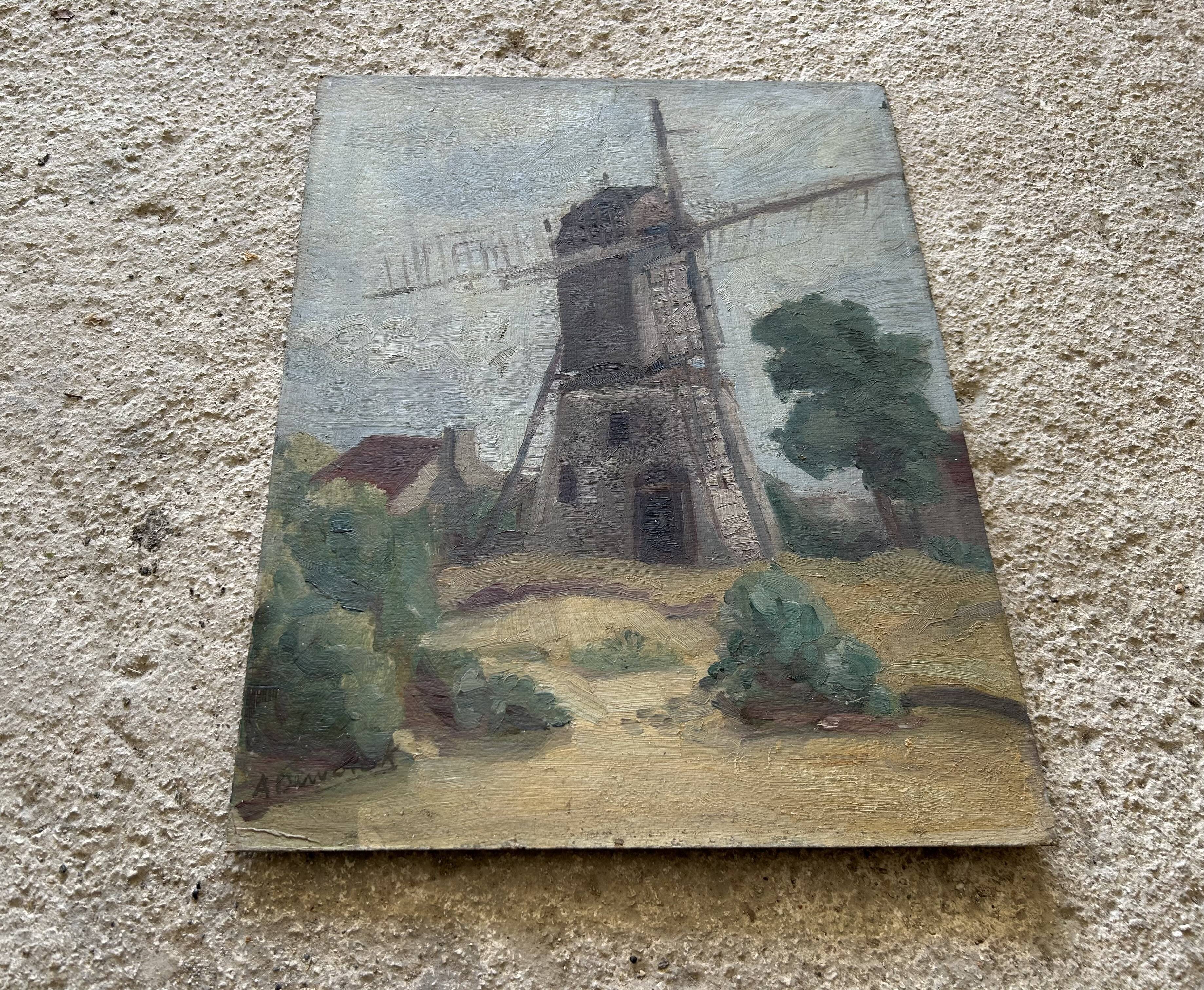 Huile sur carton signée A. Duwotock