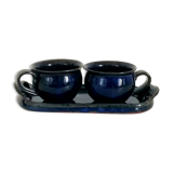 Duo lunch in glazed terracotta, Japan around 1940