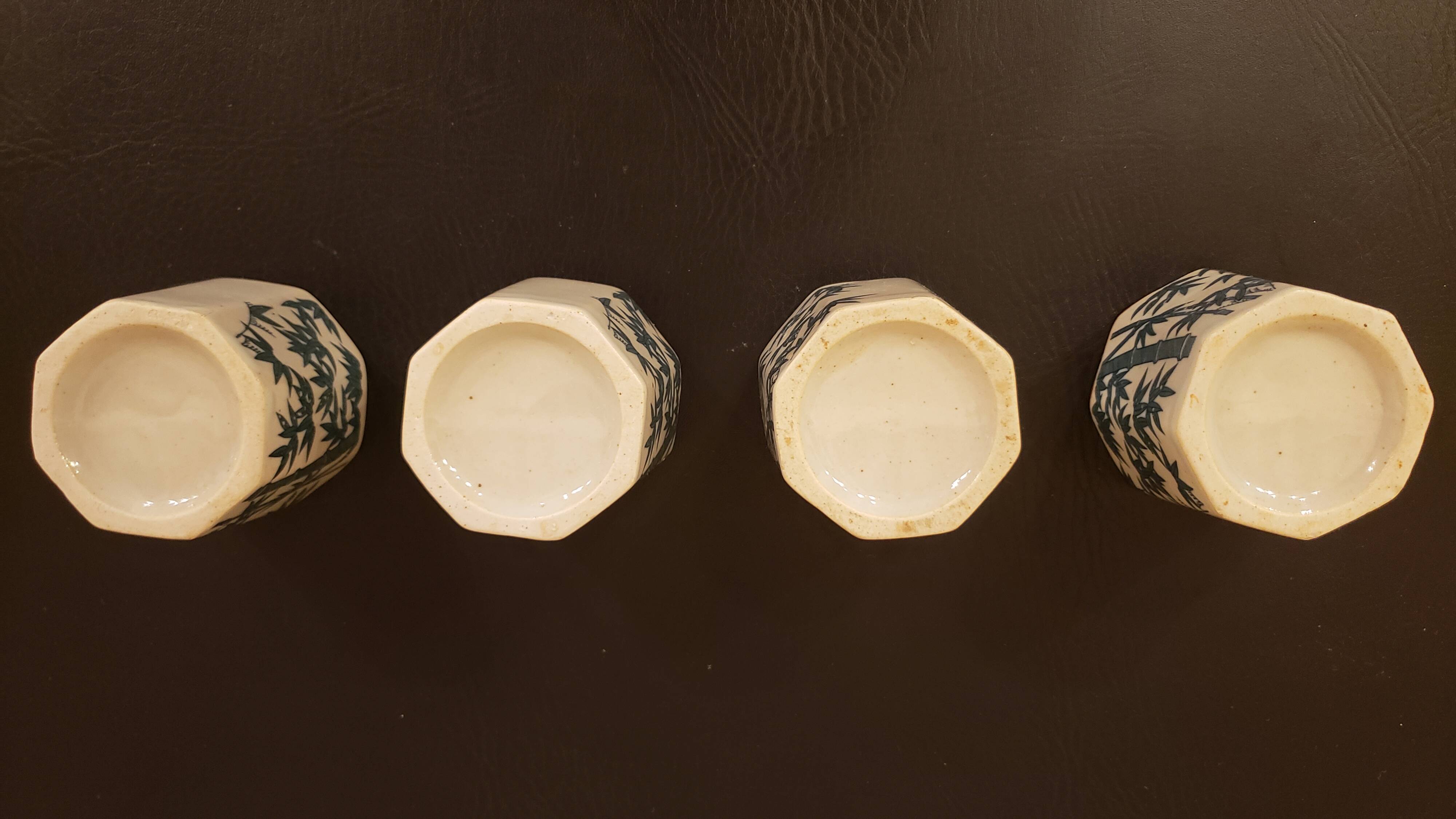 4 vintage stoneware teacups